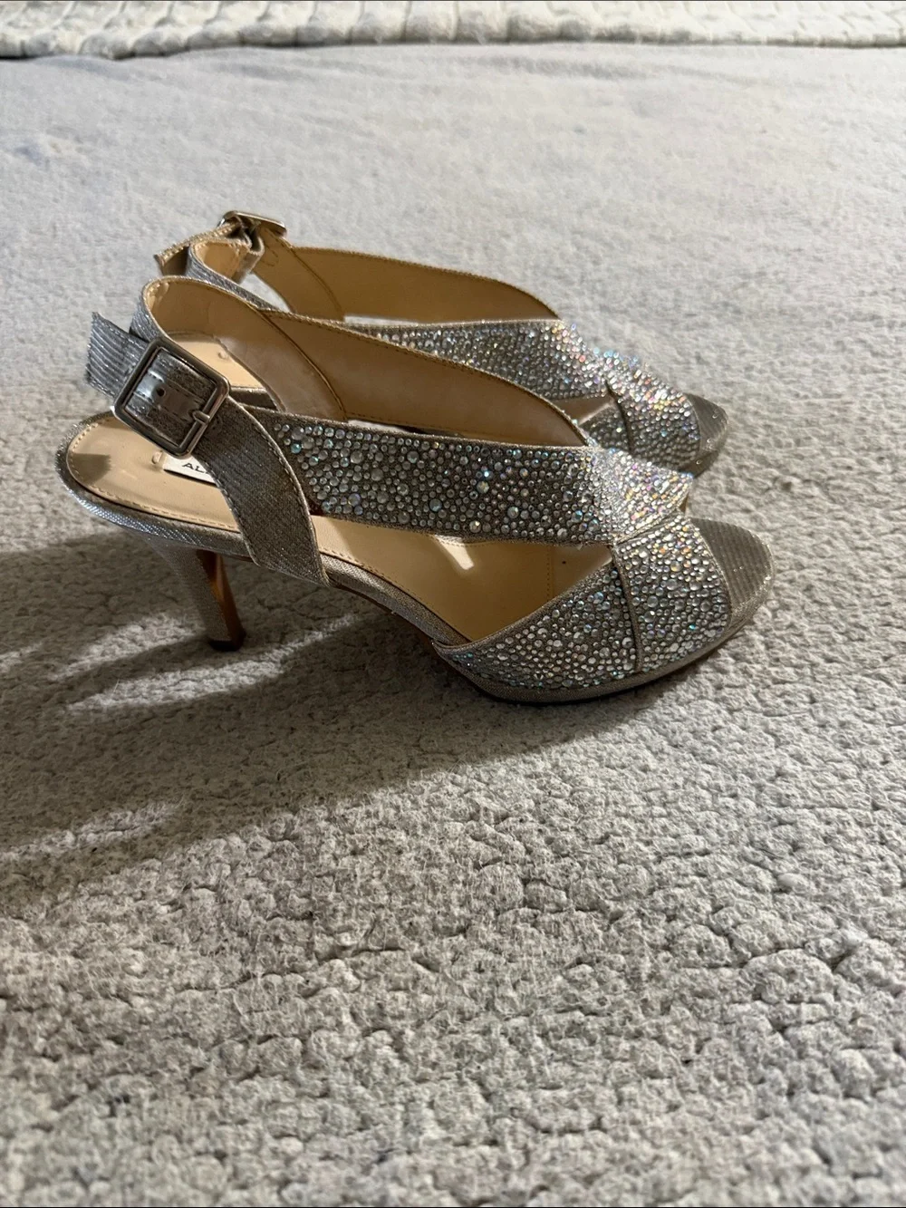 Alex Marie Sand Gold Lavonne Crystal Embellished Slingbacks Size 8M